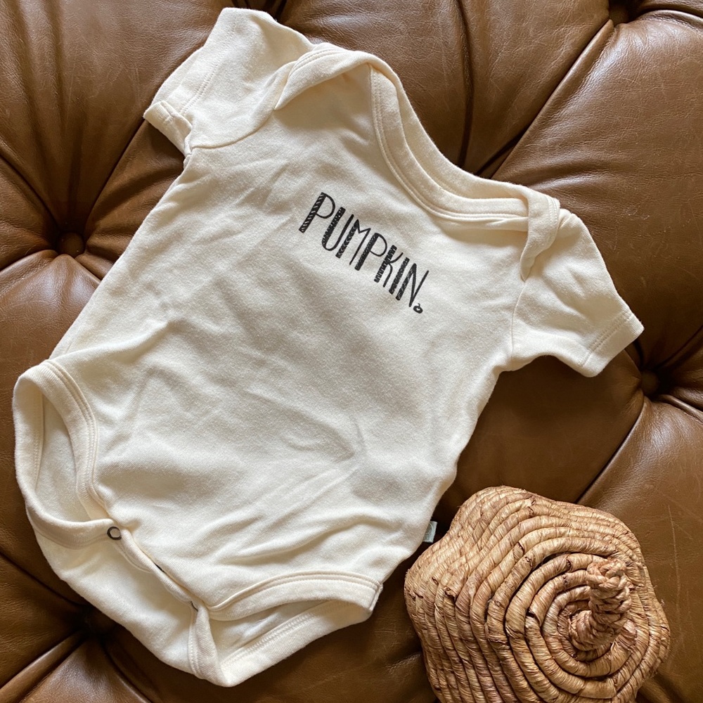 Fin + Emma Pumpkin Halloween Thanksgiving Minimalist Onsie Bodysuit